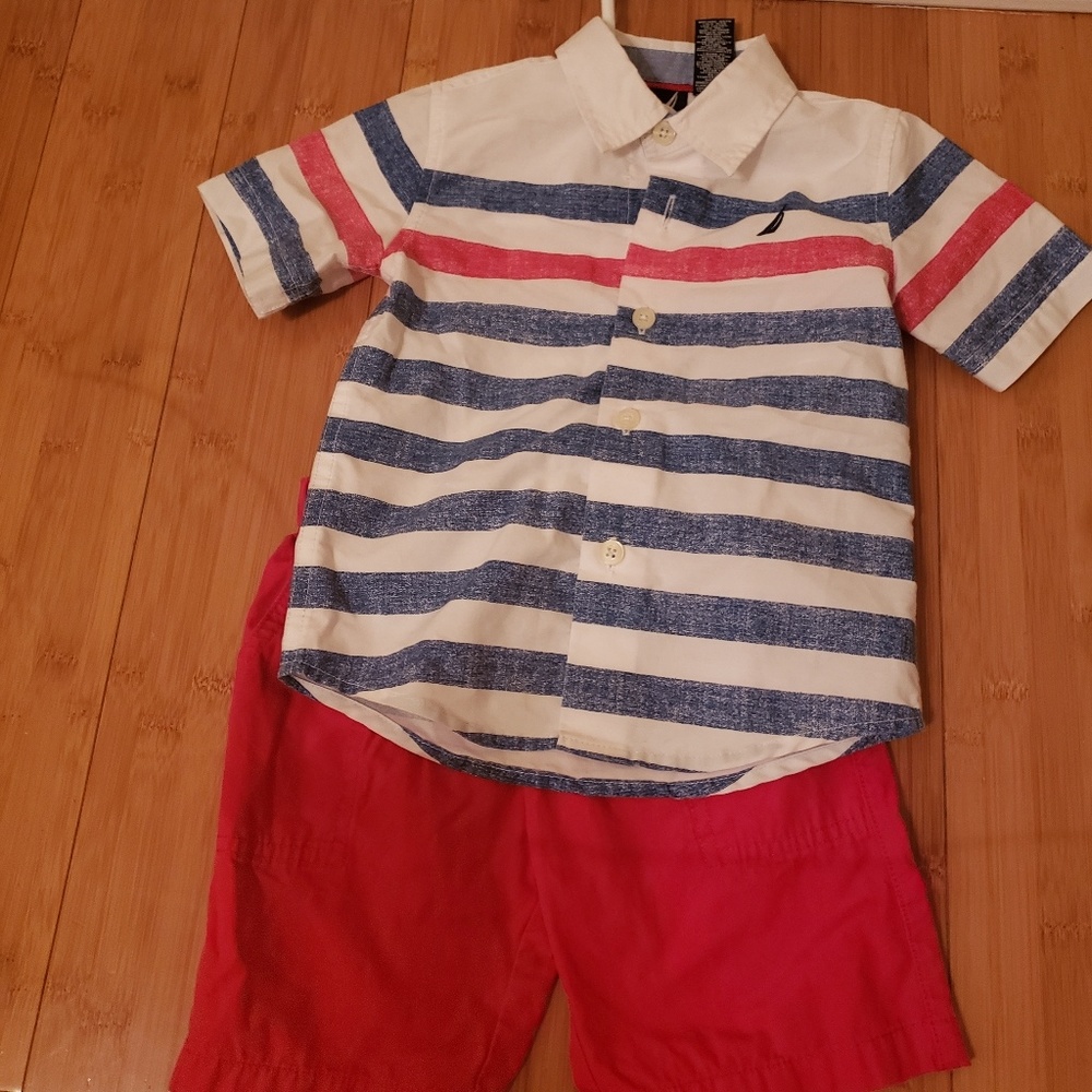 Toddler Boys  Nautica White Red & Blue Set